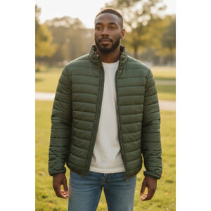 Swiss+Tech Men's Puffer Jacket Size: XXL Color: Army Green